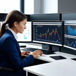 A focused professional media planner, mid-career, fully clothed in a modest business suit, seated at a sleek modern desk. The desk features multiple digital screens displaying complex data visualizations, real-time analytics dashboards, and various social media platform interfaces. The background is a contemporary open-plan office space with a bright, professional ambiance. The image emphasizes analytical thinking and the dynamic nature of digital media planning, with a subtle glow from the screens illuminating the scene. perfect anatomy, correct proportions, natural pose, well-formed hands, proper finger count, natural body proportions, safe for work, appropriate content, fully clothed, professional, high quality, studio lighting.