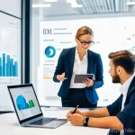 Home 22 미디어 플래너와 마케팅 예산 협상 - **Prompt: Data-Driven Marketing Strategy in a Modern German Office**
"A diverse team of professi...
