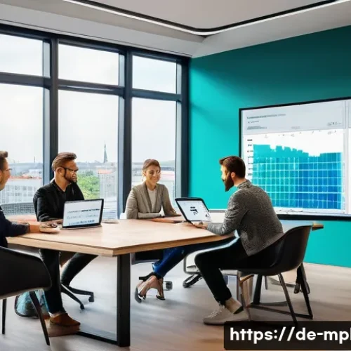 Home 31 미디어 플래너의 다양한 경력 옵션 - A modern media planning office scene in a vibrant Berlin advertising agency, showing a diverse team ...